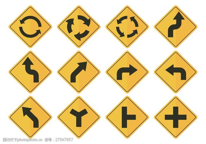 道路符號箭頭向量 現(xiàn)代交通標識的科學與藝術(shù)